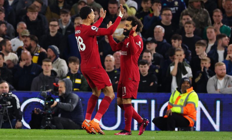 محمد صلاح - كودي جاكبو - مباراة ليفربول وليدز يونايتد