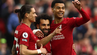 محمد صلاح بعد تسجيل هدف ليفربول أمام برينتفورد - الدوري الإنجليزي